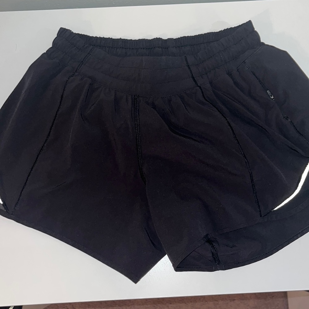 Black Lululemon 4 inch Hotty Hot Shorts